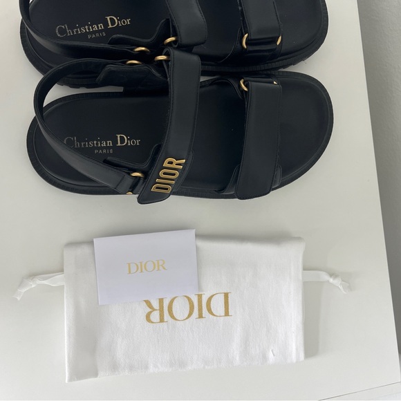 Dior Black Sandals with Gold Details - Picture 4 of 6